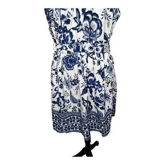 Cupshe Blue & White Floral One-Shoulder Mini Dress Size XL - Picture 7 of 9